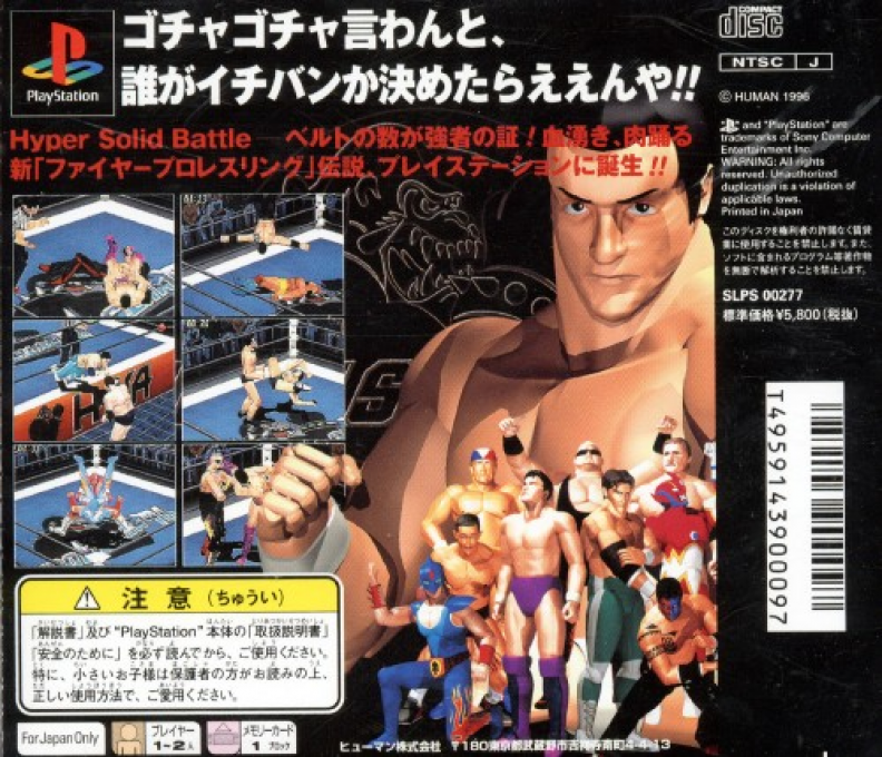 Fire Pro Wrestling : Iron Slam '96 — Box back