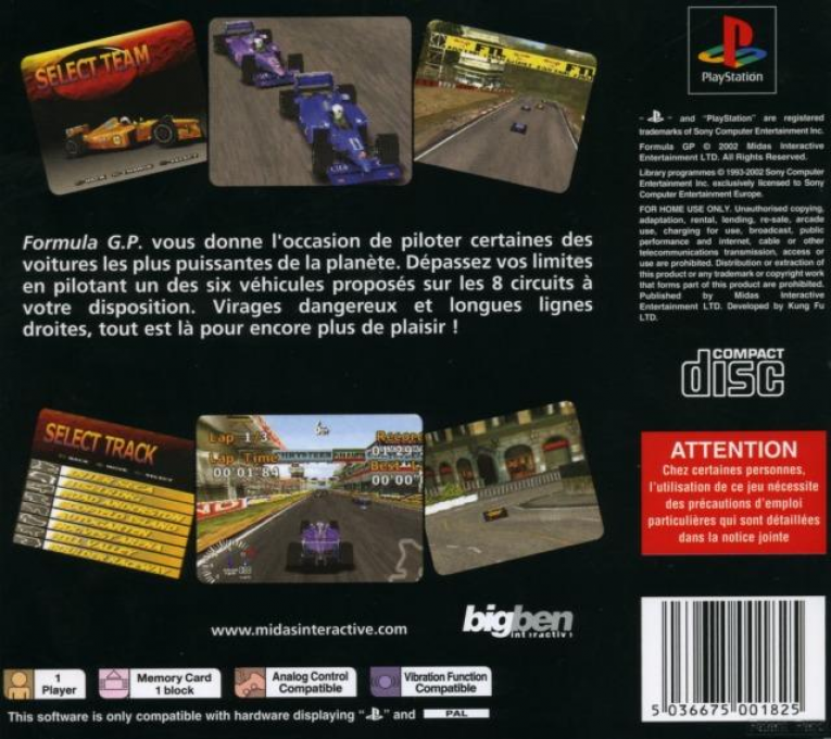 Formula GP — Box back