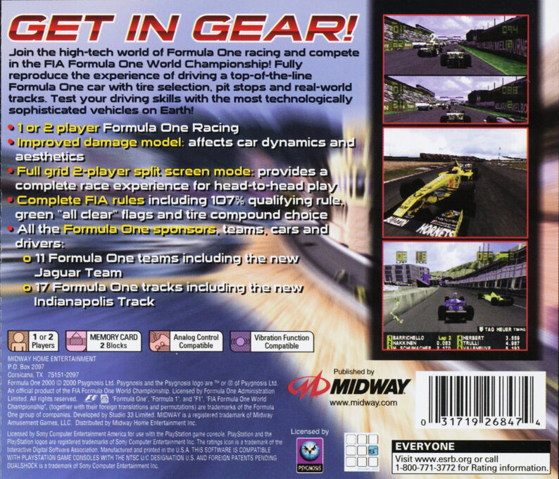 Formula One 2000 — Box back
