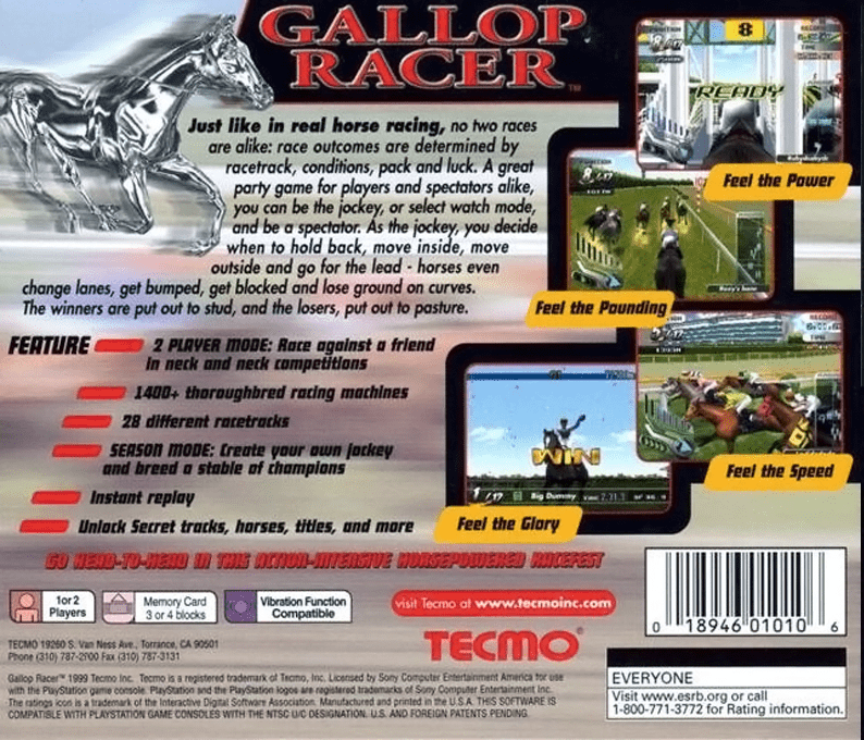 Gallop Racer — Box back