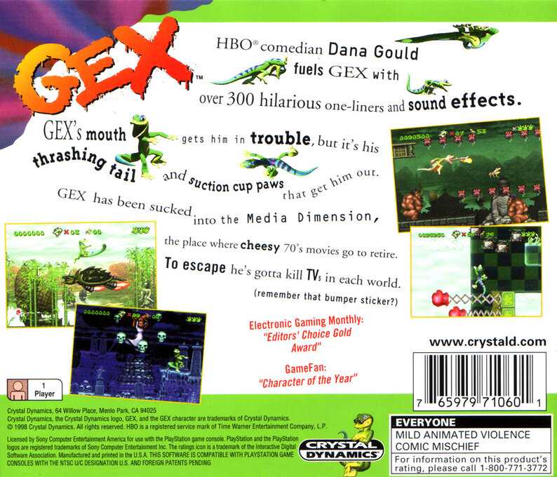 Gex — Box back