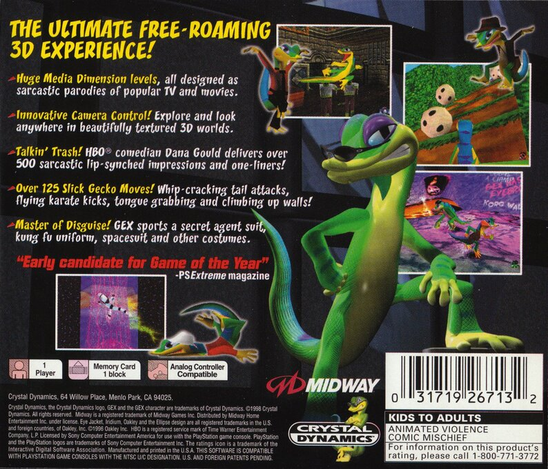 Gex : Enter the Gecko — Box back
