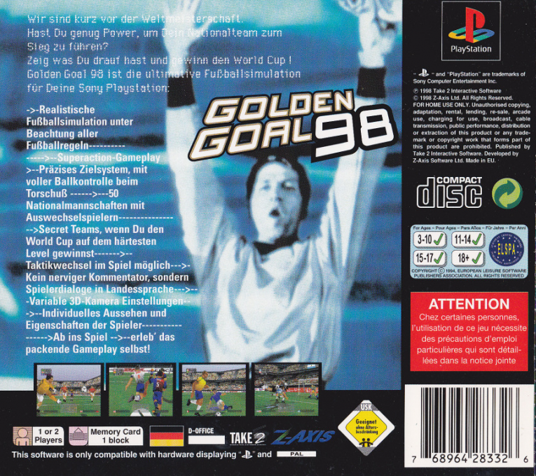 Golden Goal 98 — Box back
