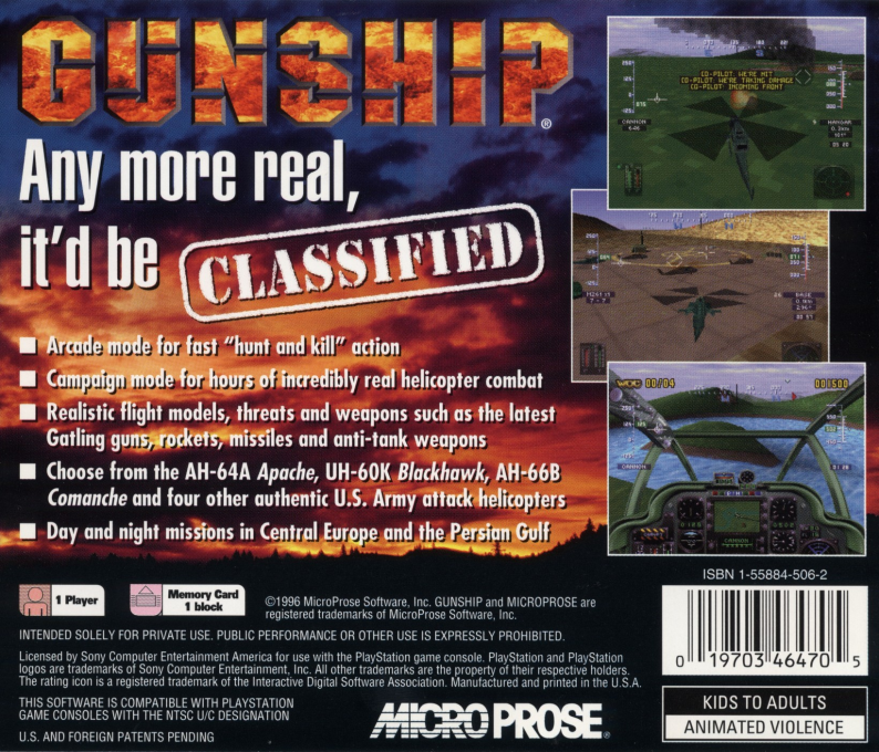 Gunship — Box back