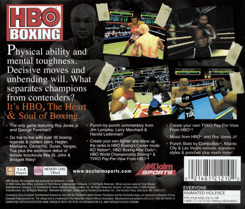 HBO Boxing — Box back