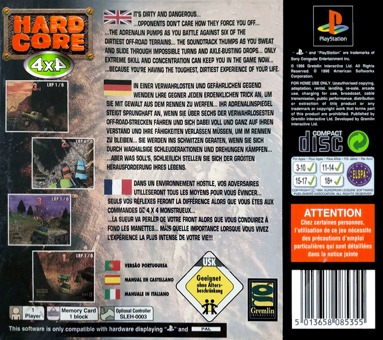 Hardcore 4X4 — Box back