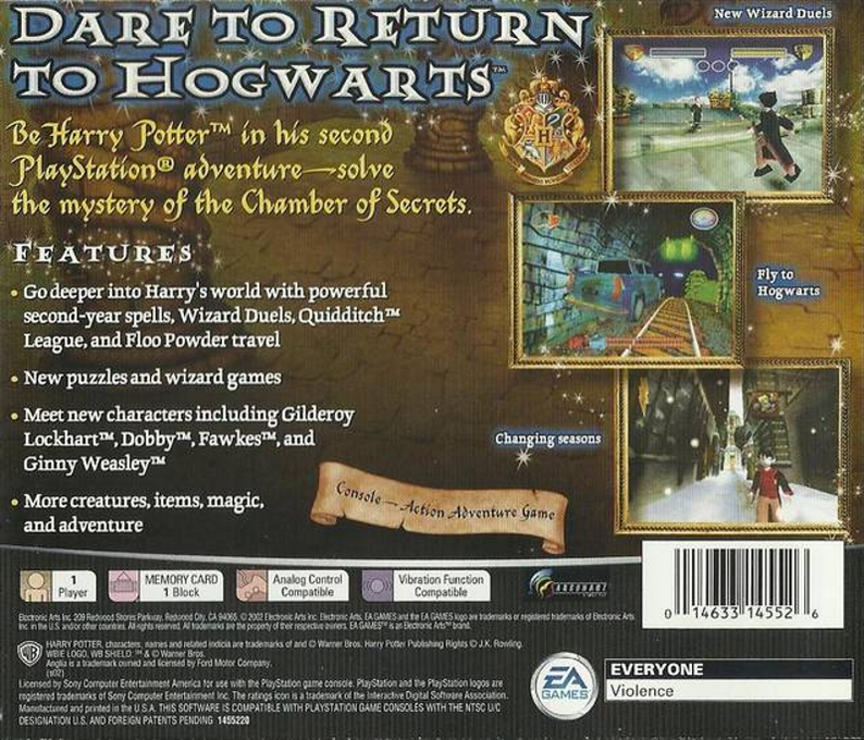 Harry Potter and the Chamber of Secrets — Box back