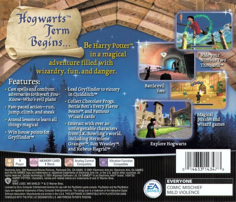 Harry Potter and the Sorcerer's Stone — Box back