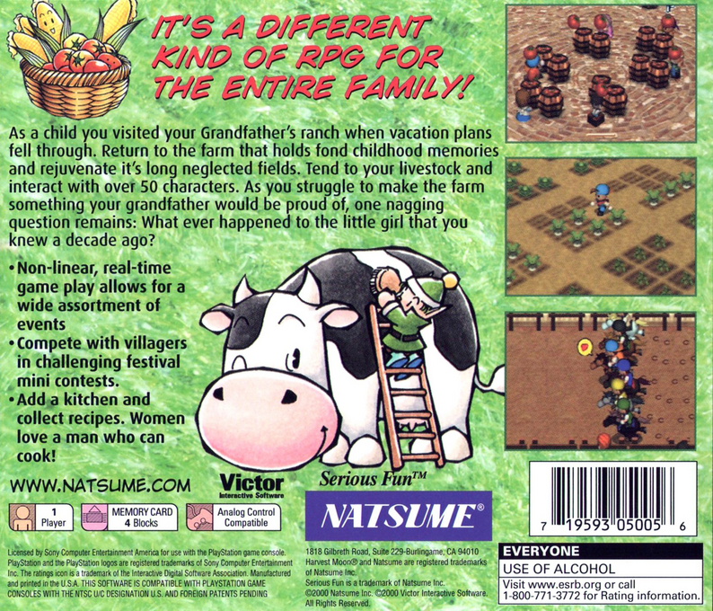 Harvest Moon : Back to Nature — Box back