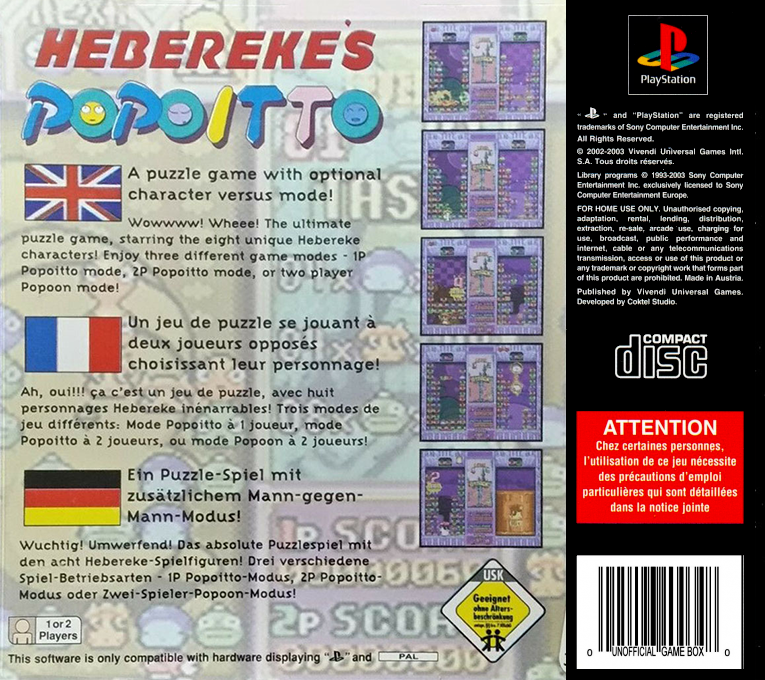 Hebereke's Popoitto — Box back