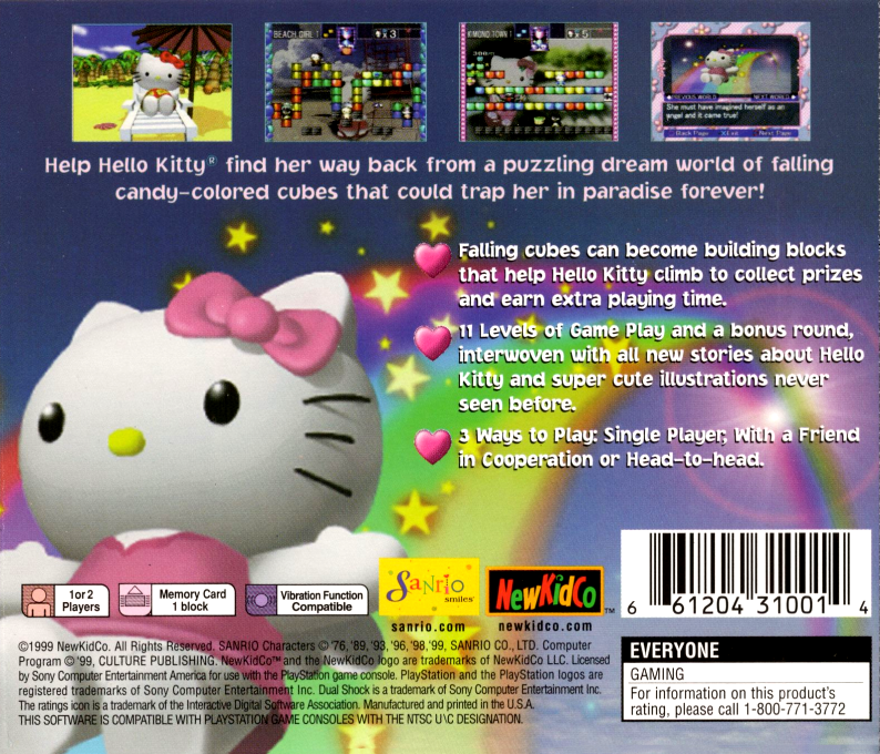 Hello Kitty's Cube Frenzy — Box back