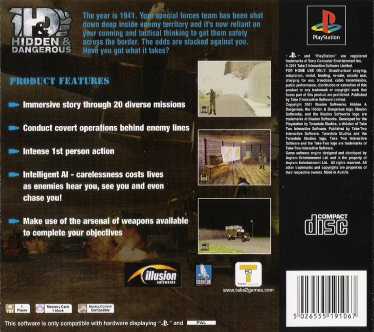 Hidden & Dangerous — Box back