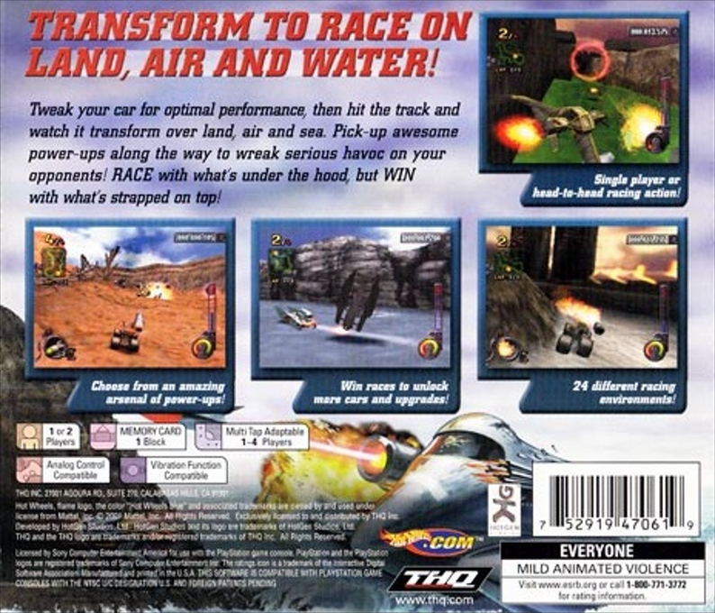 Hot Wheels : Extreme Racing — Box back