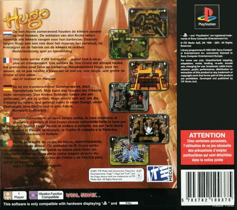 Hugo : Frog Fighter — Box back