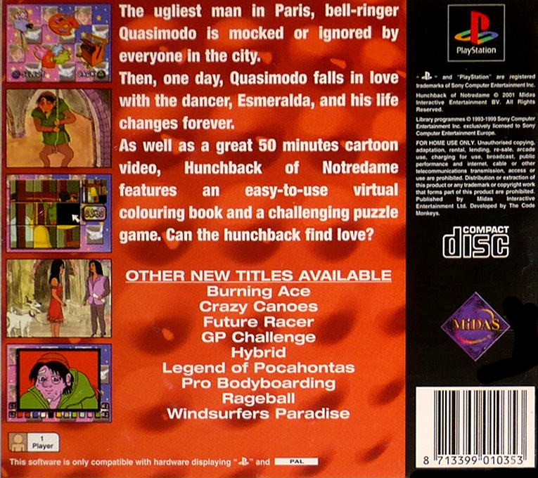 Hunchback of Notredame — Box back