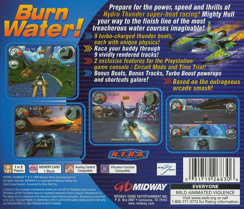 Hydro Thunder — Box back