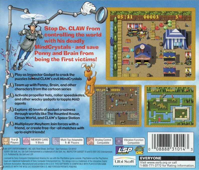 Inspector Gadget : Gadget's Crazy Maze — Box back