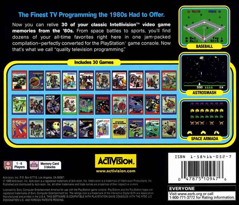 Intellivision Classic Games — Box back