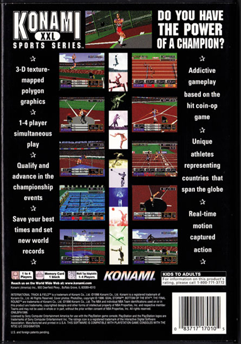 International Track & Field — Box back