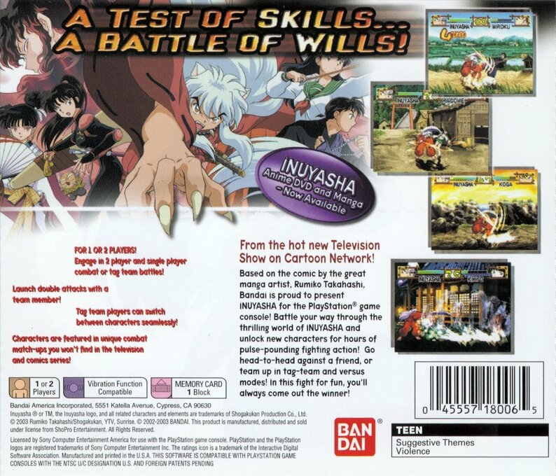 Inuyasha : A Feudal Fairy Tale — Box back