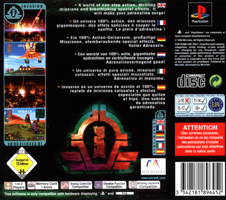 Invasion — Box back