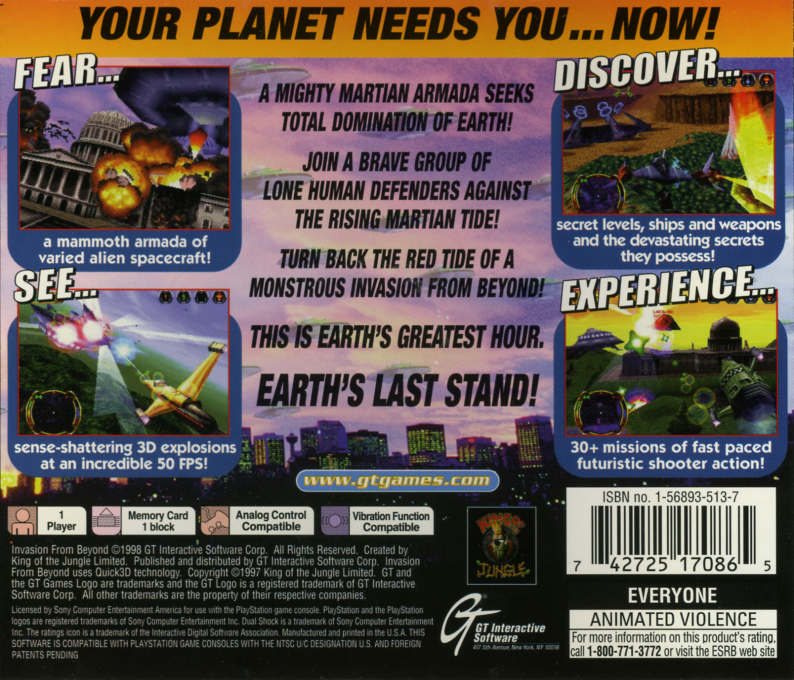 Invasion from Beyond — Box back