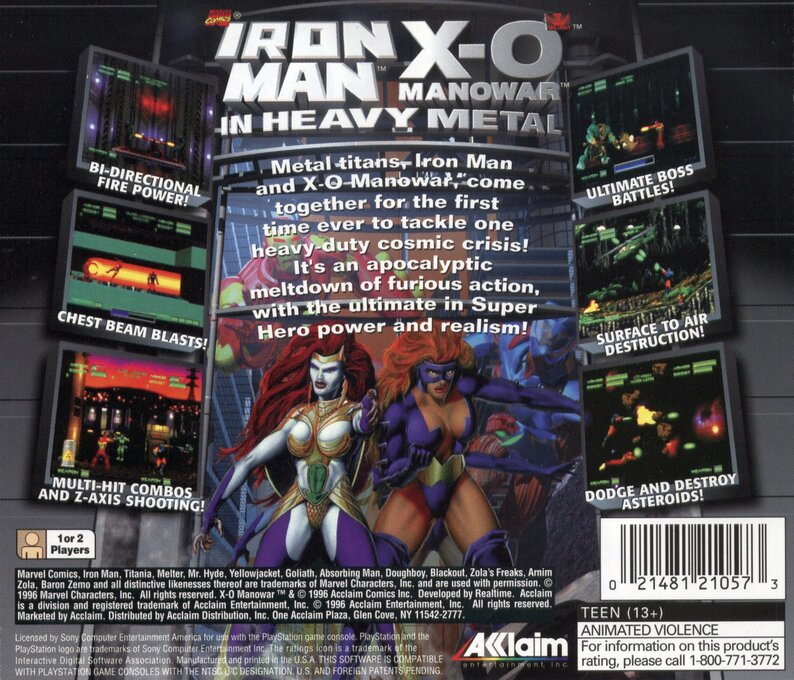 Iron Man/X-O Manowar in Heavy Metal — Box back