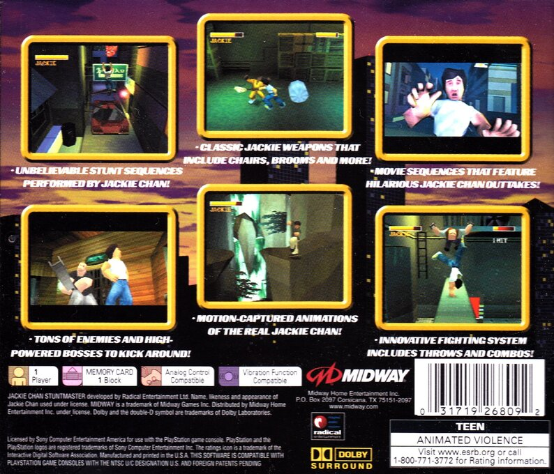 Jackie Chan Stuntmaster — Box back