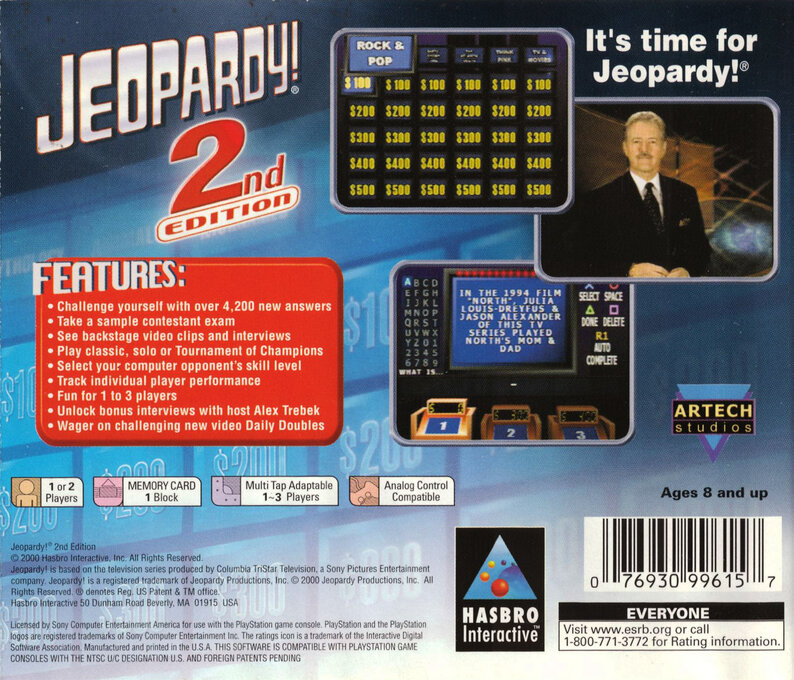Jeopardy! 2nd Edition — Box back