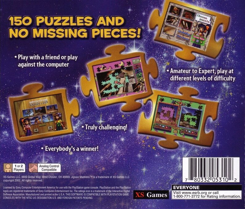 Jigsaw Madness — Box back