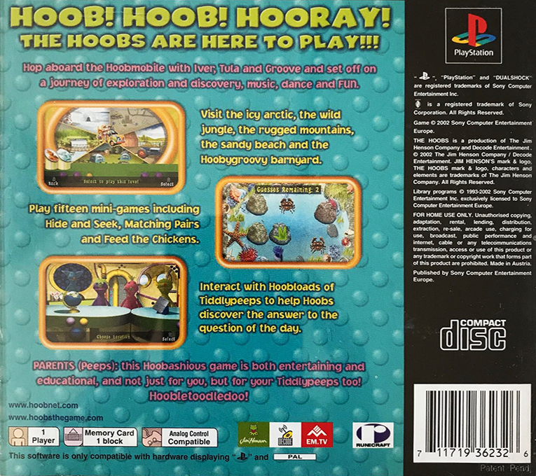 Jim Henson's The Hoobs — Box back