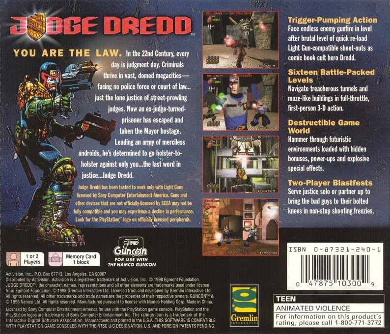 Judge Dredd — Box back
