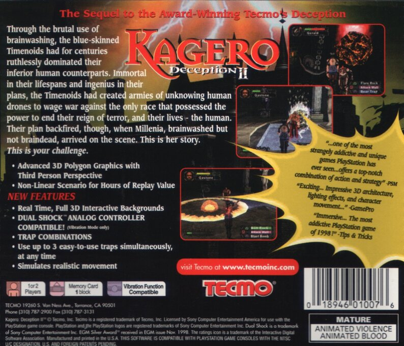 Kagero : Deception II — Box back