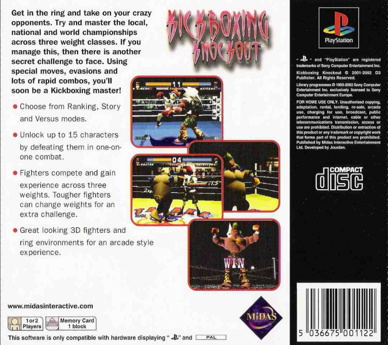 Kickboxing Knockout — Box back