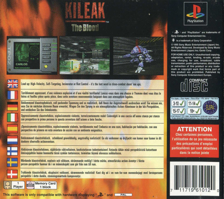 Kileak : The Blood — Box back