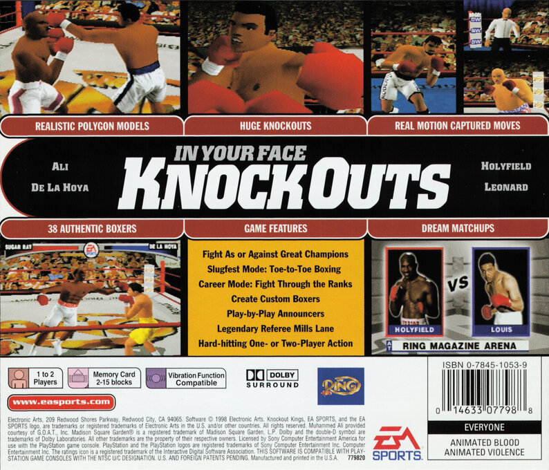 Knockout Kings — Box back