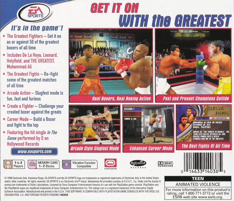 Knockout Kings 2000 — Box back