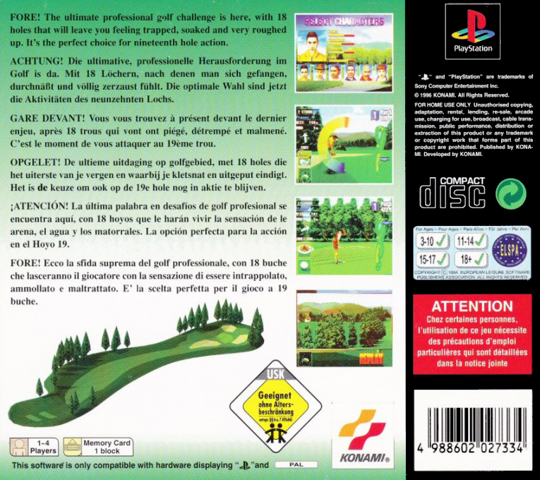 Konami Open Golf — Box back