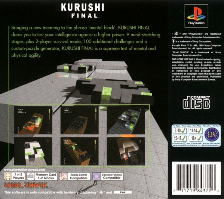 Kurushi Final — Box back