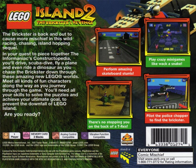 LEGO Island 2 : The Brickster's Revenge — Box back