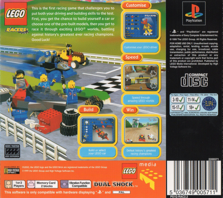 LEGO Racers — Box back