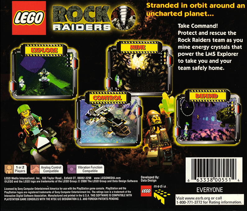LEGO Rock Raiders — Box back
