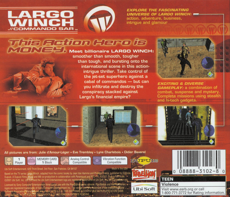 Largo Winch .// Commando SAR — Box back
