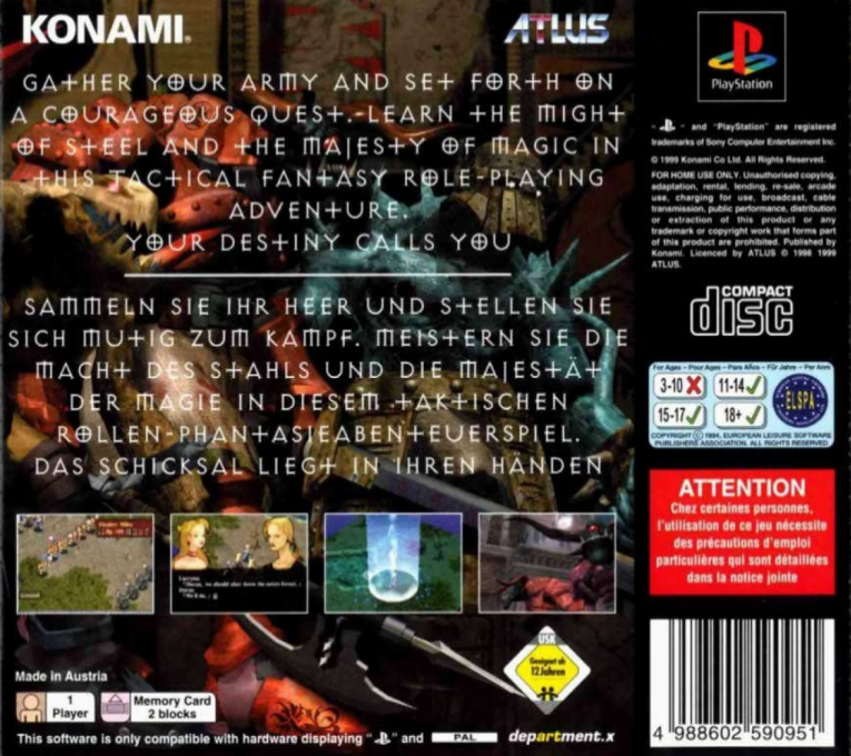 Legend of Kartia — Box back