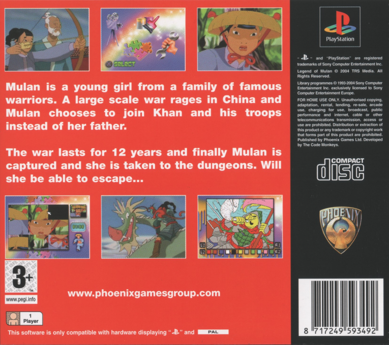 Legend of Mulan — Box back