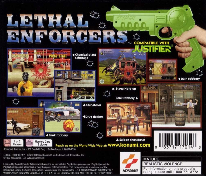 Lethal Enforcers I & II — Box back