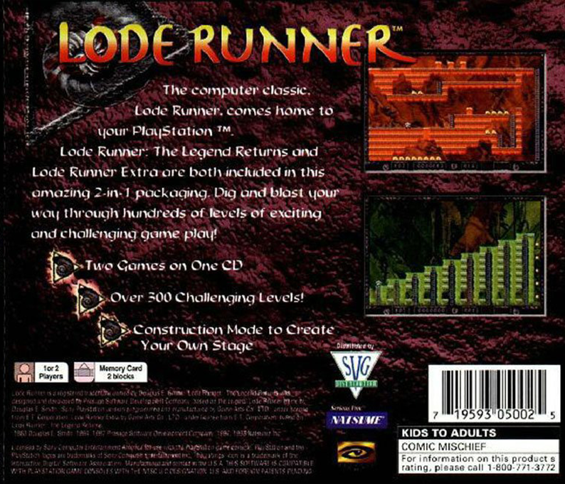 Lode Runner — Box back