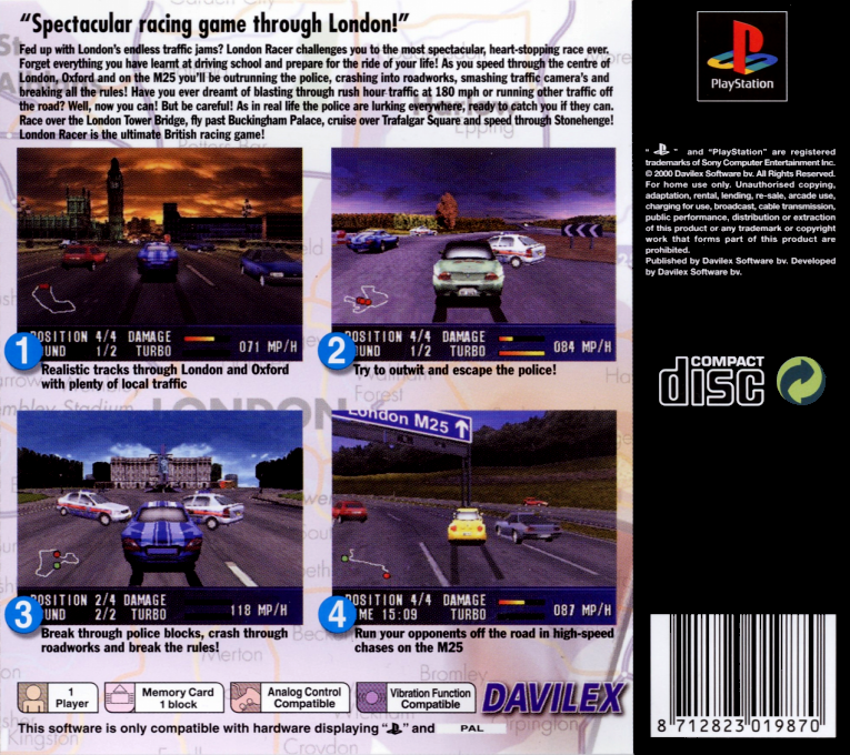 London Racer — Box back