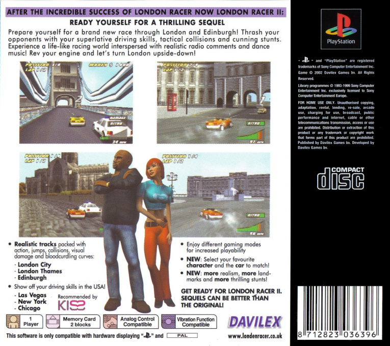 London Racer II — Box back