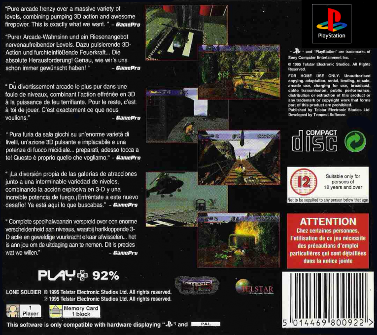 Lone Soldier — Box back